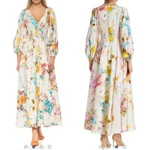 Zimmermann Halcyon Paneled Linen Maxi Dress:  New